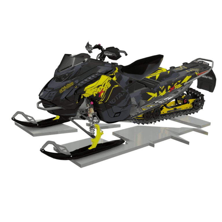 High-performance snowmobile wraps and decals for custom aesthetics.