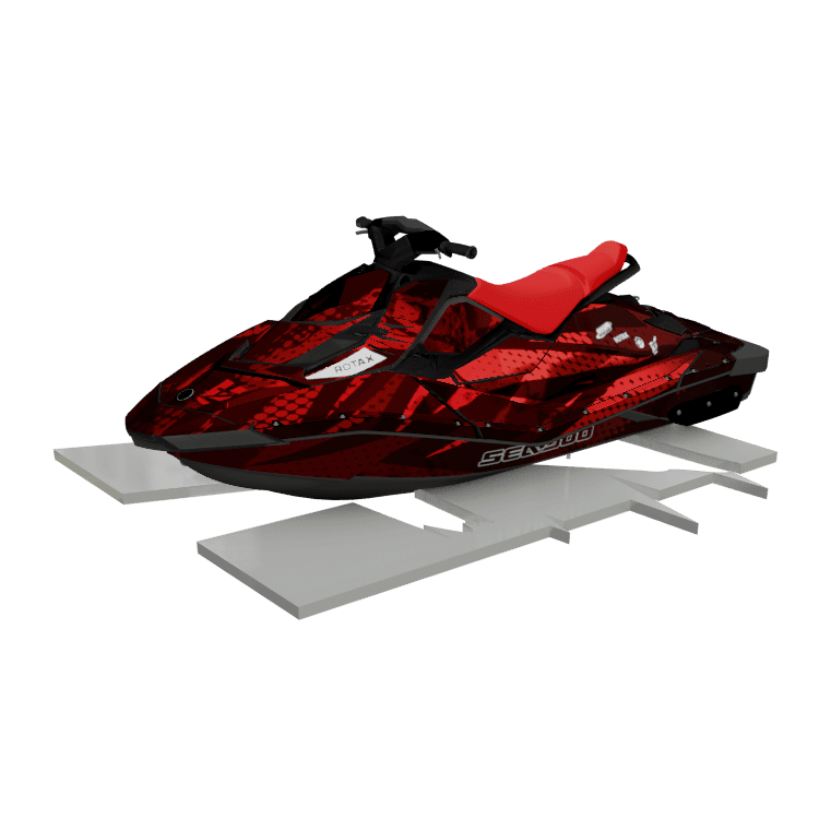 Jet ski wrapping and customization services for watercraft.