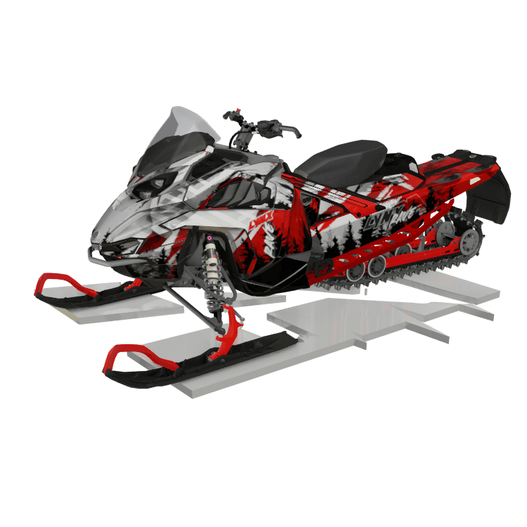 Custom snowmobile wrap and decals for outdoor adventures.
